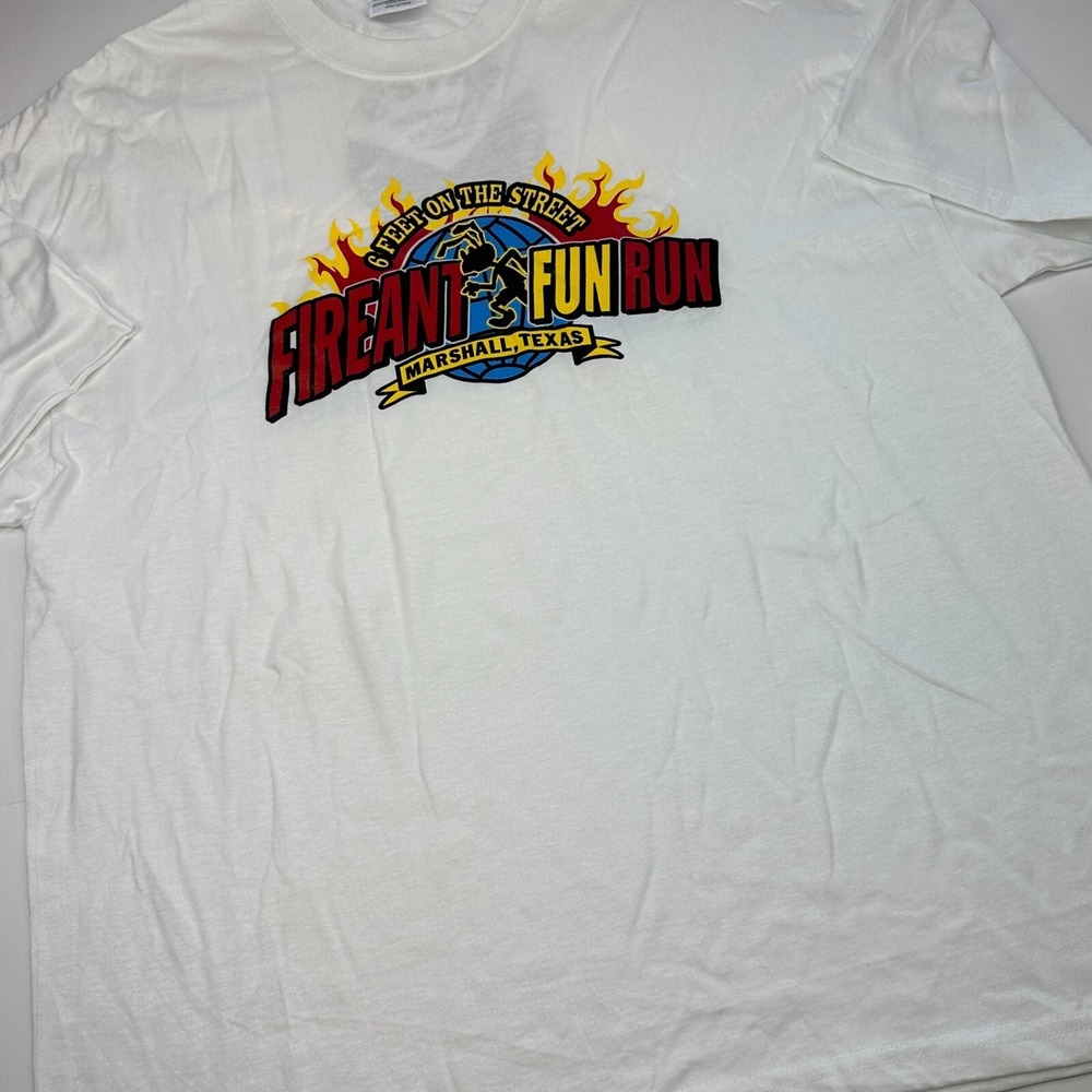 Port & Company Mens Fireant Fun Run T-shirt White Short Sleeve XL
